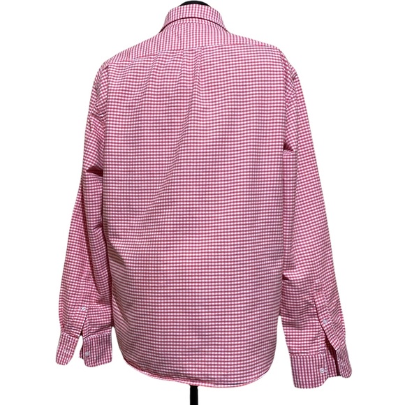 J Crew Slim Mens Red and White Classic Checkered Button Down Dress Shirt Size XL - Picture 2 of 5